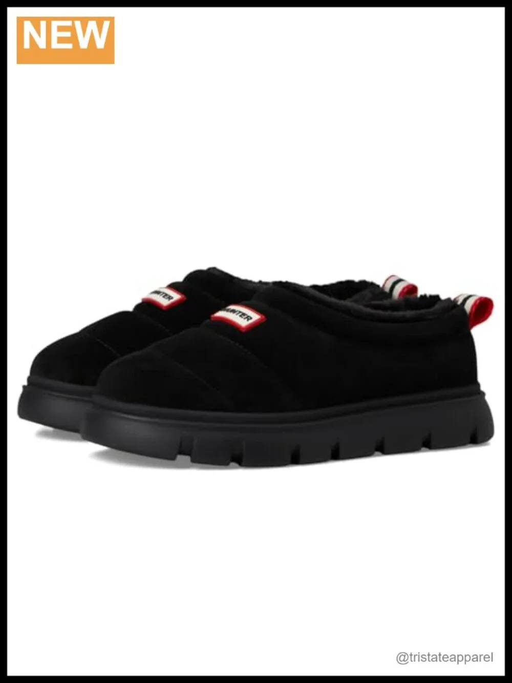 Hunter Madison Suede Mule Winter Slip-On Waterproof Faux Fur Lined